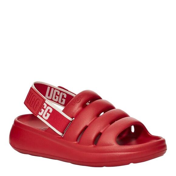 UGG Womens Sport Yeah Slides Samba Red Size 7 - Picture 4 of 7